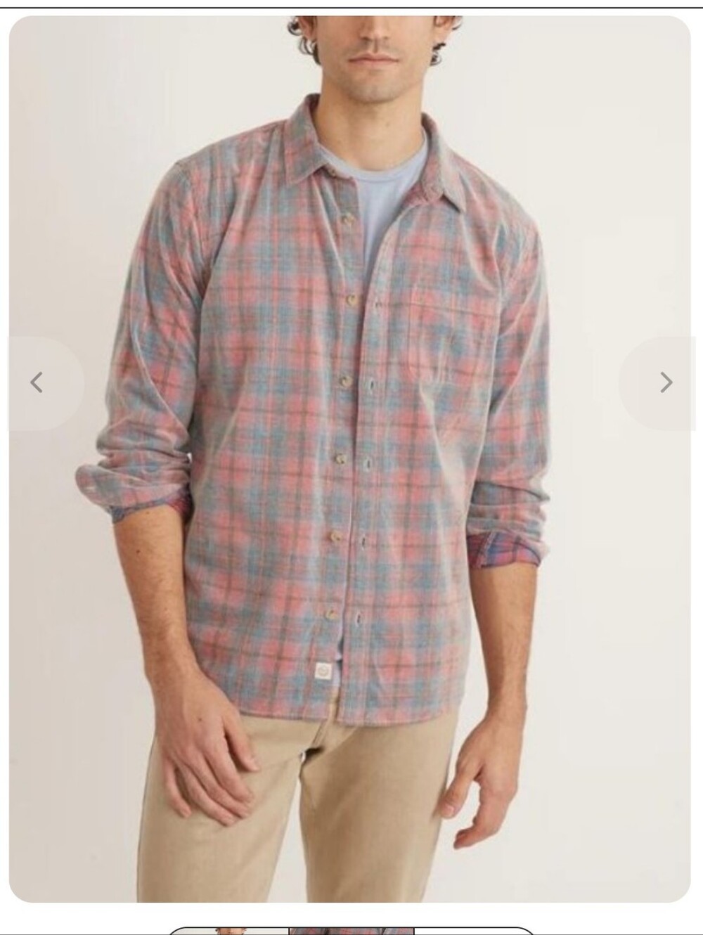 Barney Cools Pink and Gray Plaid Button-Down Sz Medium Shirt